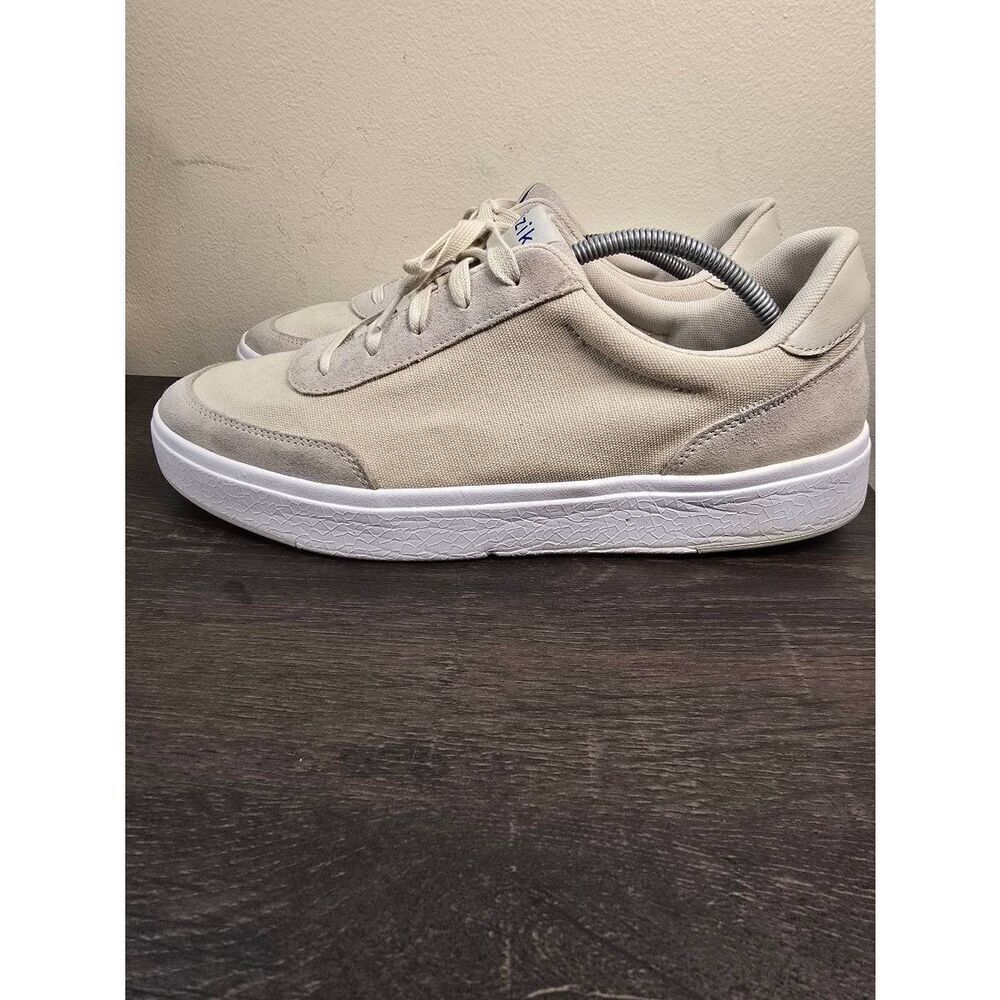 Kizik Vegas Men’s Size 13 Wide Beige Canvas Casual Lace Up Hands Free Sneakers